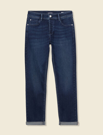 Jeans girlfriend taille haute denim dirty femme