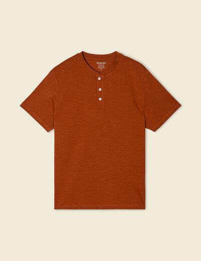 T-shirt éco-responsable marron cognac homme