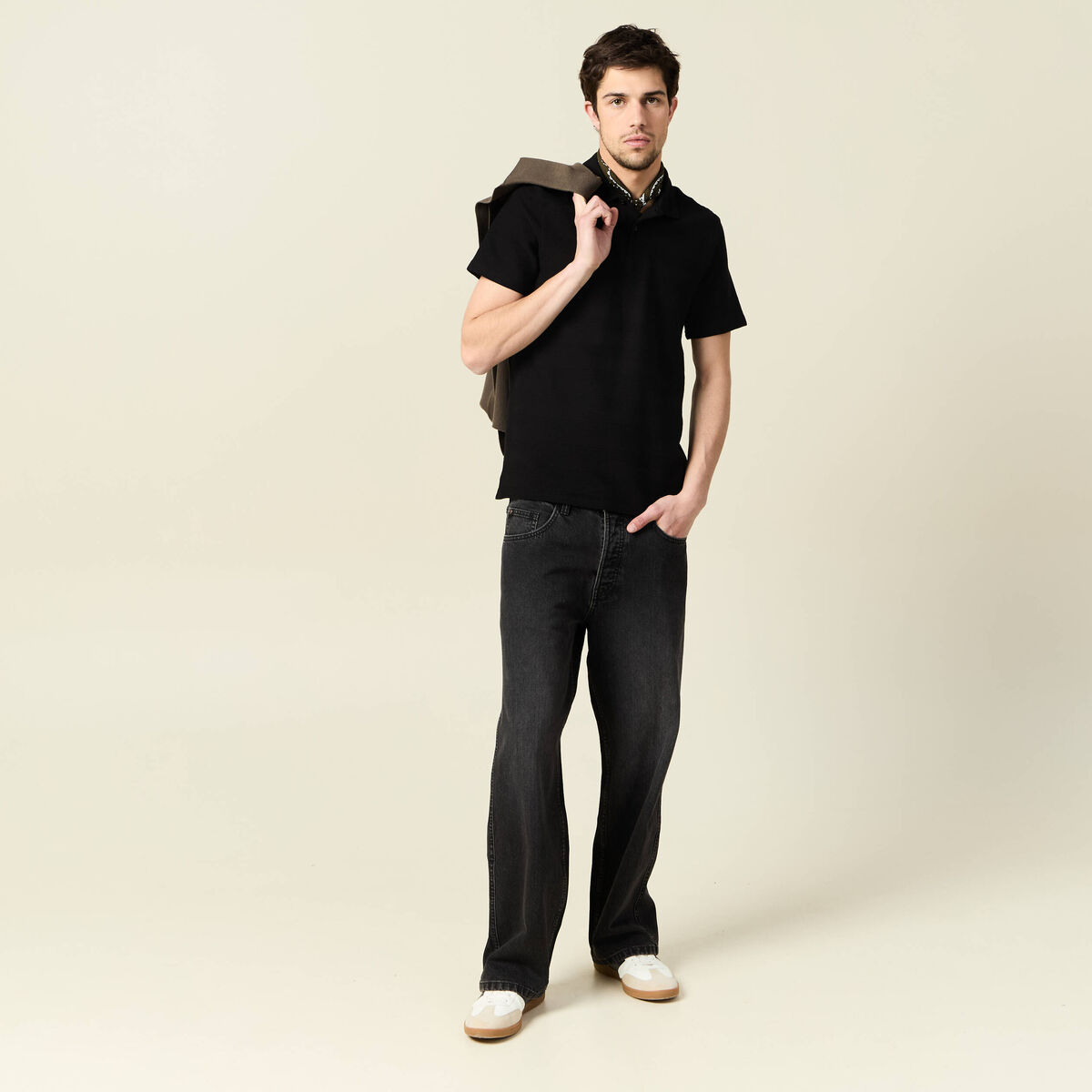 Polo manches courtes noir homme
