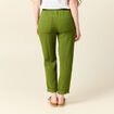 Pantalon carotte fluide vert olive femme