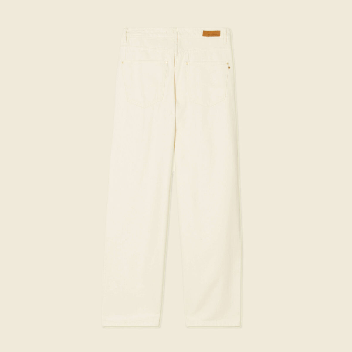Jeans large taille haute denim blanc femme