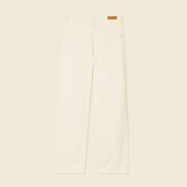 jeans large taille haute denim blanc femme Jeans large taille haute denim blanc femme