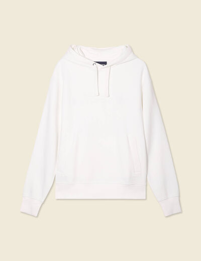 Sweat à capuche ecru homme