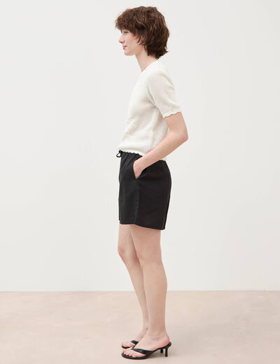 Short taille haute noir femme