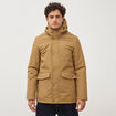 Parka longue droite &agrave; capuche vert kaki homme