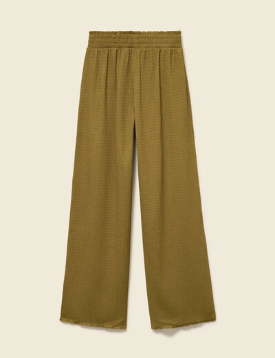 Pantalon loose avec ceinture vert kaki femme