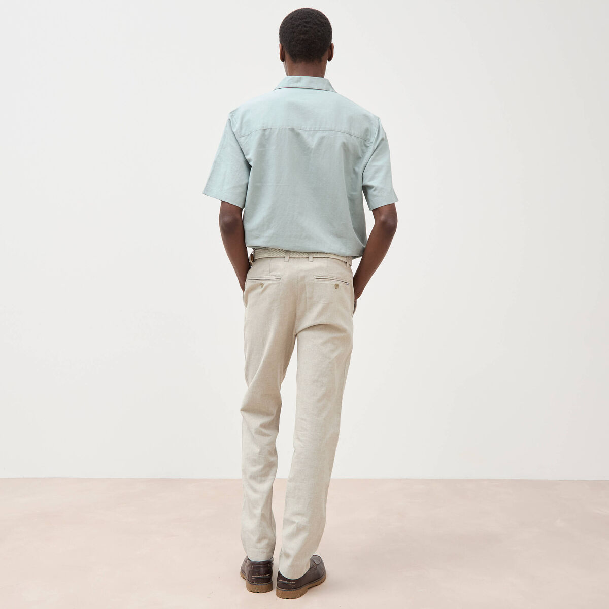 Chino coupe droite longueur 32 vert kaki homme