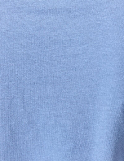T-shirt cintr&eacute; col rond manches courtes bleu lavande femme
