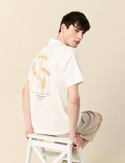 T-shirt manches courtes ecru homme
