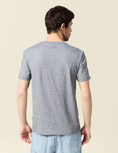 T-shirt cintr&eacute; col rond manches courtes bleu marine homme