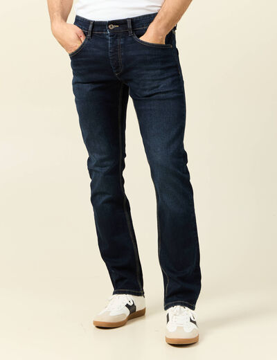 Jeans straight longueur 32 denim brut homme