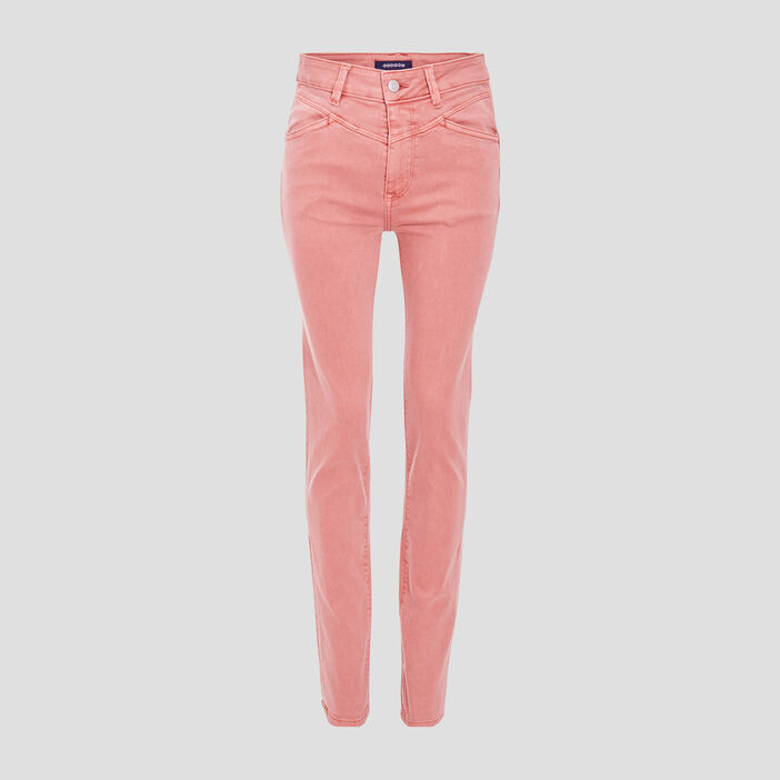 Pantalon slim effet push up rose poudrée femme