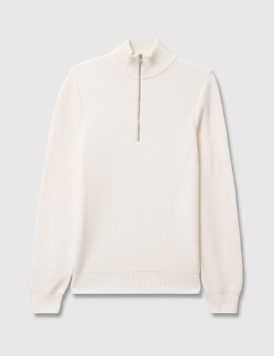 Pull col camionneur ecru homme