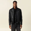 Veste biker simili cuir noir homme