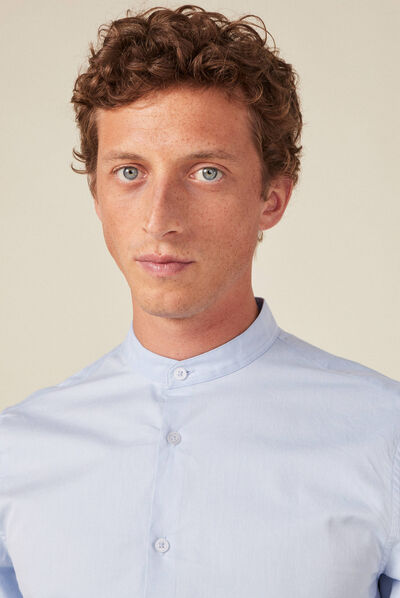Chemise manches longues bleu clair homme