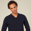 Pull manches longues bleu marine homme