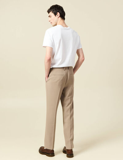 Pantalon slim cigarette taupe homme