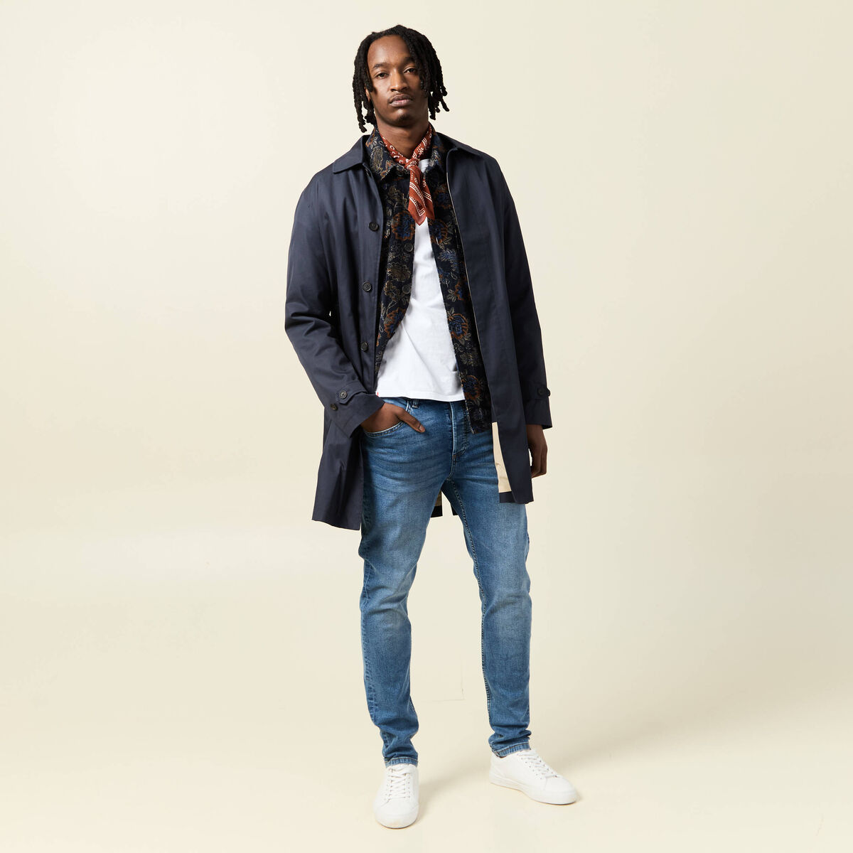 Jeans skinny tapered denim stone homme
