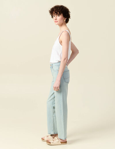 Jeans droit 7/8ème denim baby bleu femme