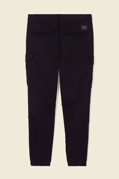 Pantalon cargo taille à cordon noir homme