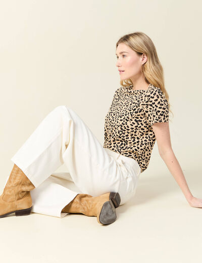 T-shirt manches courtes terracotta femme