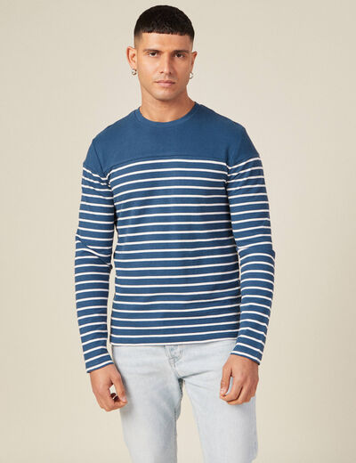 T-shirt manches longues bleu foncé homme