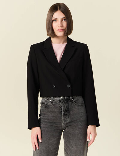Veste courte éco-responsable noir femme