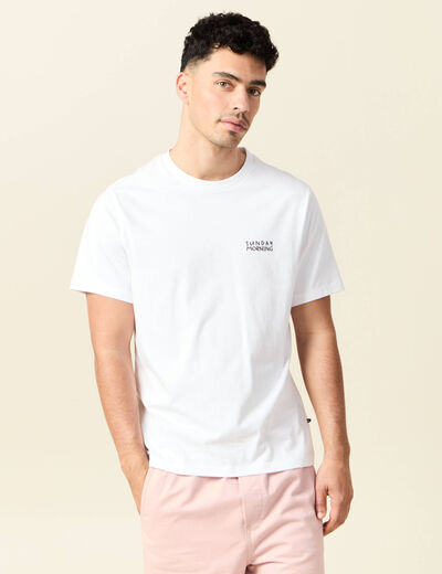 T-shirt manches courtes blanc homme
