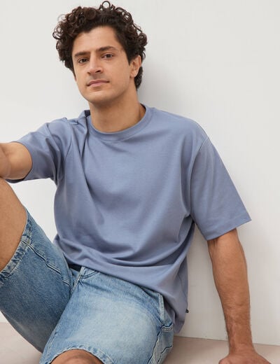 T-shirt manches courtes bleu gris homme