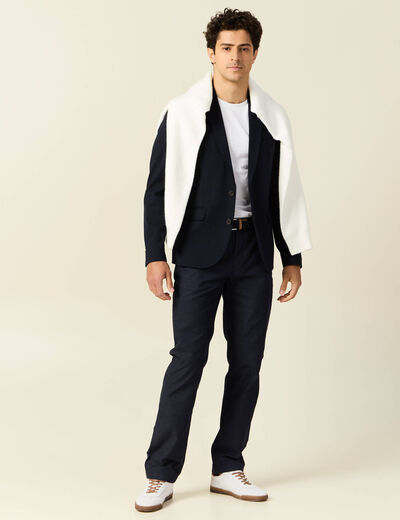 Pantalon chino straight bleu marine homme