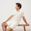 Polo manches courtes ecru homme