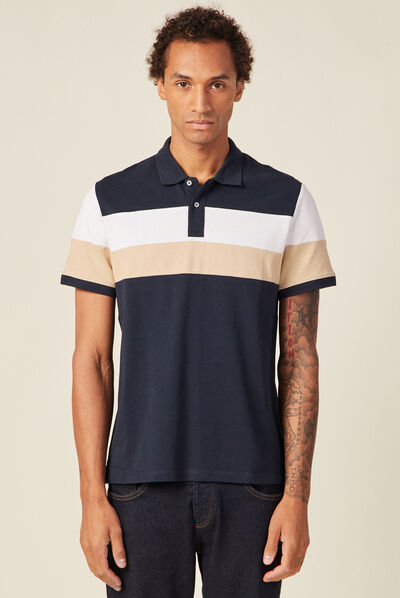 Polo éco-responsable bleu marine homme
