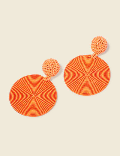 Boucles d'oreilles pendantes orange femme