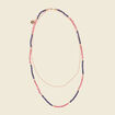 Collier 2 rangs avec perles rose saumon femme