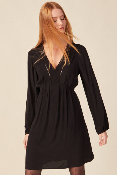 Robe trapèze éco-responsable noir femme