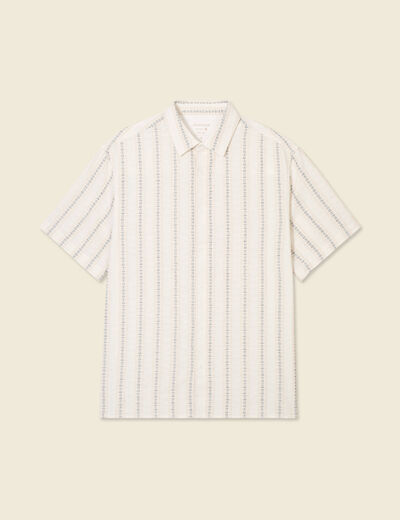 Chemise manches courtes ecru homme