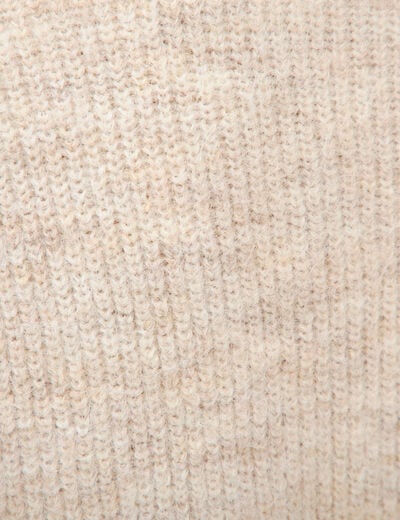 Gilet droit manches longues creme femme