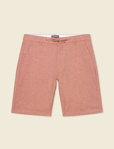 Bermuda droit marron cognac homme