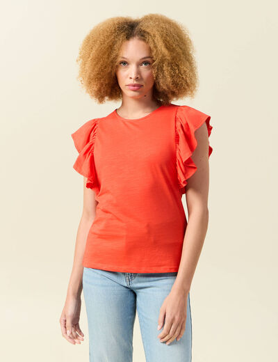 Débardeur sans manches orange foncé femme