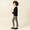 Pull manches longues col rond noir femme