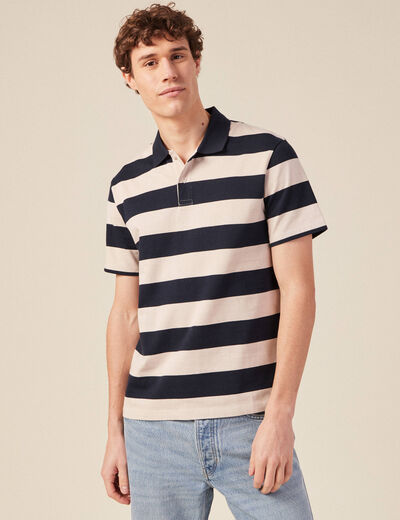 Polo manches courtes bleu marine homme