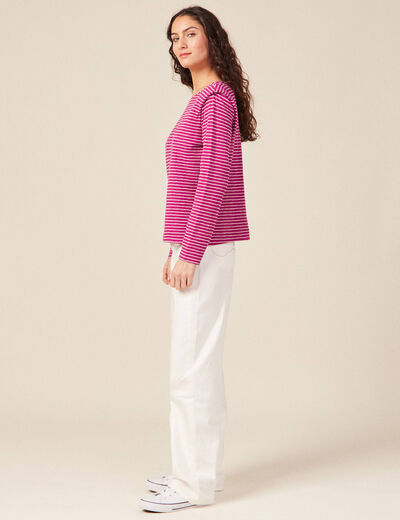 T-shirt manches longues violet clair femme