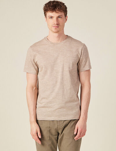 T-shirt manches courtes marron foncé homme