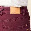 Jeans droit 7/8&egrave;me taille standard bordeaux femme