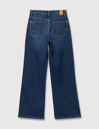 Jeans large taille haute denim brut femme