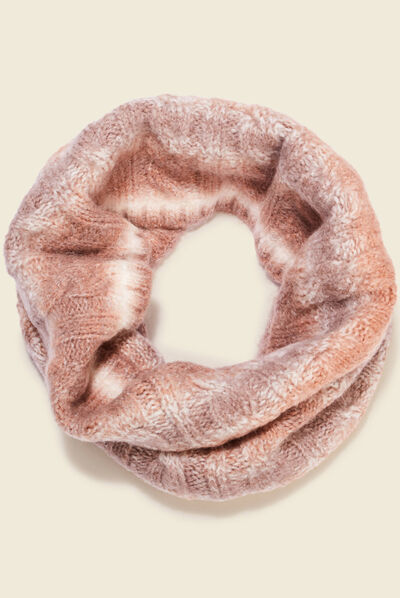 Snood tricoté ecru femme