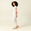 T-shirt cintré col rond manches courtes beige femme