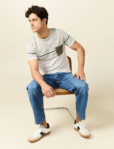 T-shirt manches courtes ecru homme