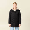 Parka droite à capuche noir femme