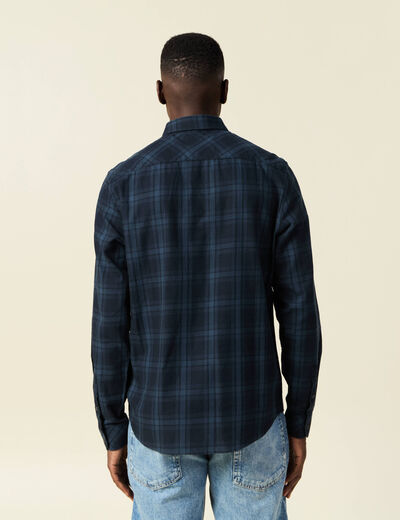 Chemise manches longues bleu marine homme
